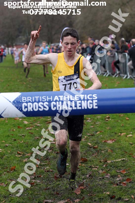 Mens under-17s, 2019 European Cross Country Trials and British Cross Challenge, Sefton Park, Liverpool.  Photo: David T. Hewitson/Sports for All Pics